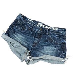Volcom Stoned Short Distressed Rolled Hem Denim Shorts Womens Size 5